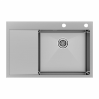 Кухонная мойка Paulmark Мойка нерж. сталь KRONER-EDGE 78F, PM777851-BSR, брашированная сталь, правая, 780х510мм, Paulm - купить за 26&nbsp;688.24 ₽ в Москве с доставкой по РФ
