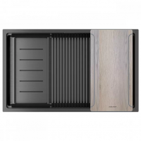 Кухонная мойка Paulmark Мойка нерж. сталь NEXT-MULTI SINK 74-L UNI, PM787445-L-GM, вороненая сталь,740х450мм, Paulmark - купить за 57&nbsp;276.47 ₽ в Москве с доставкой по РФ