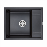 Кухонная мойка Paulmark Мойка FLUGEN 50-600, IT-GRANIT, PM216050-BLM, черный, 600х500 мм, Paulmark - купить за 14&nbsp;911.76 ₽ в Москве с доставкой по РФ