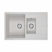 Кухонная мойка Paulmark Мойка FLUGEN 60/1,5, IT-GRANIT, PM237850-WH, белый, 775х495 мм, Paulmark - купить за 17&nbsp;511.76 ₽ в Москве с доставкой по РФ
