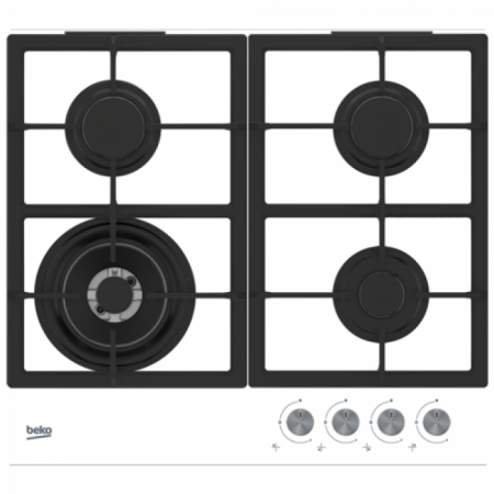 Газовая варочная панель Beko HILW64225SW - купить онлайн, цена 17 707.06 ₽, стоимость доставки по МСК и РФ от 300 рублей, заказать сейчас! Газовая варочная панель Beko HILW64225SW купить за 17 707.06 ₽ в Москве с доставкой по РФ