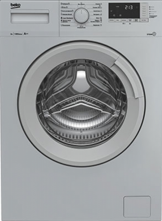 Стиральная машина Beko WSRE6512ZSS — вид спереди Стиральная машина Beko WSRE6512ZSS — детальное фото
