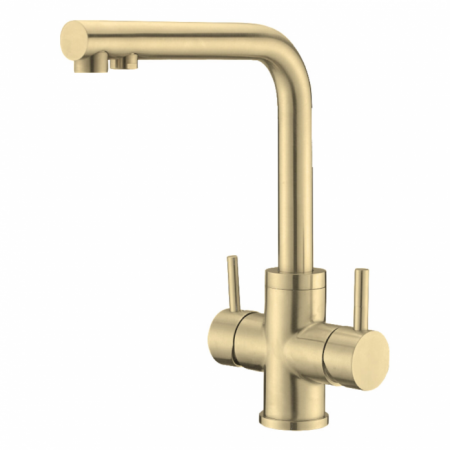 Смеситель для кухни Oulin OL-8021 Matt Gold - купить онлайн, цена 16 305.88 ₽, стоимость доставки по МСК и РФ от 300 рублей, заказать сейчас! Смеситель для кухни Oulin OL-8021 Matt Gold купить за 16 305.88 ₽ в Москве с доставкой по РФ