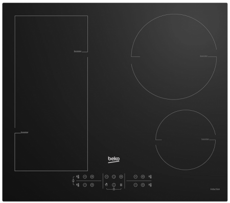 Индукционная варочная поверхность Beko BHI6420KFBB черный - купить онлайн, цена 23 604.71 ₽, стоимость доставки по МСК и РФ от 300 рублей, заказать сейчас! Индукционная варочная поверхность Beko BHI6420KFBB черный купить за 23 604.71 ₽ в Москве с доставкой по РФ
