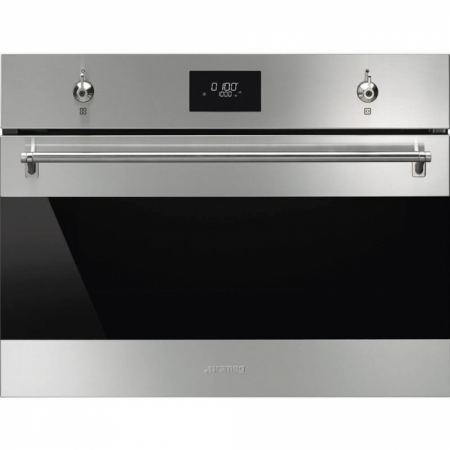 Встраиваемая микроволновая печь SMEG SO4301M0X — вид спереди Встраиваемая микроволновая печь SMEG SO4301M0X — детальное фото